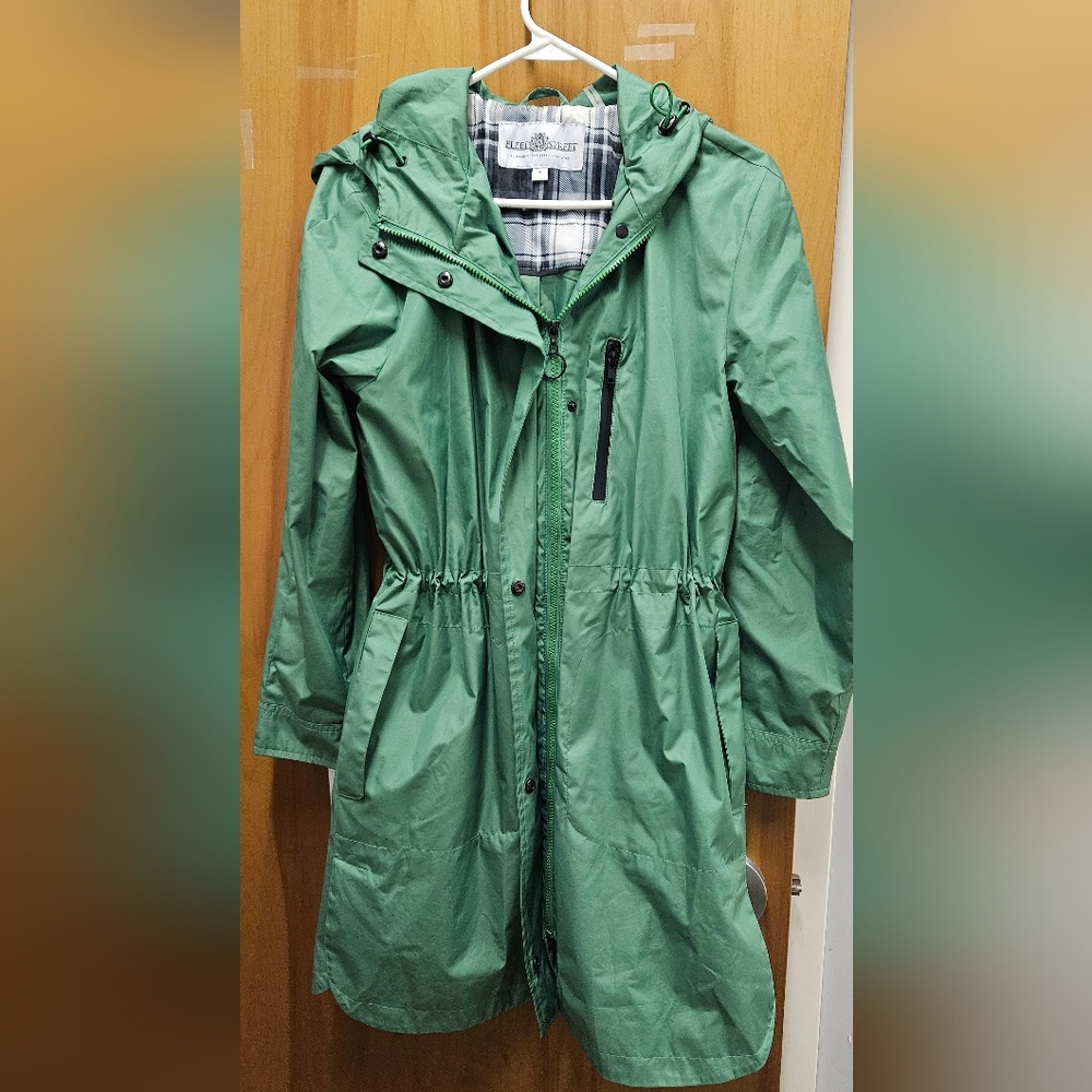 Green Hooded Rain Jacket